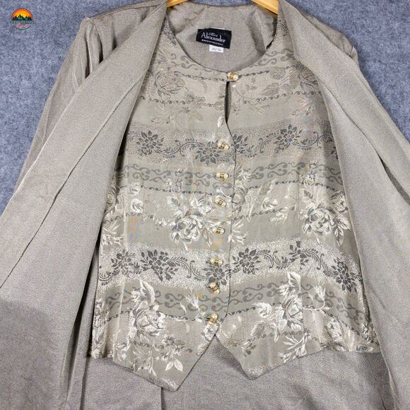 NWT Tori Alexander Button Front Jacket With Skirt Gray 3/4 Sleeve Women's 20W - Picture 9 of 16